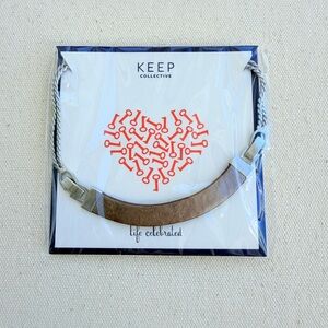 *Multi-strand Leather Necklace* KEEP COLLECTIVE Retired *NIP* Silver/Rose Gold